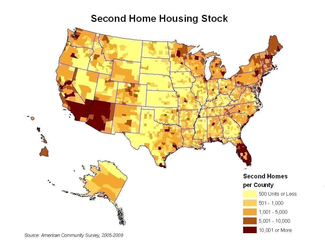 Second homes by county