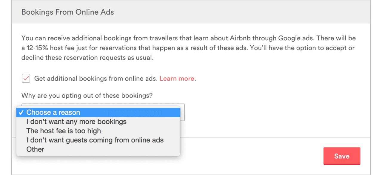 Airbnb Passes on Ad Fees to Owners