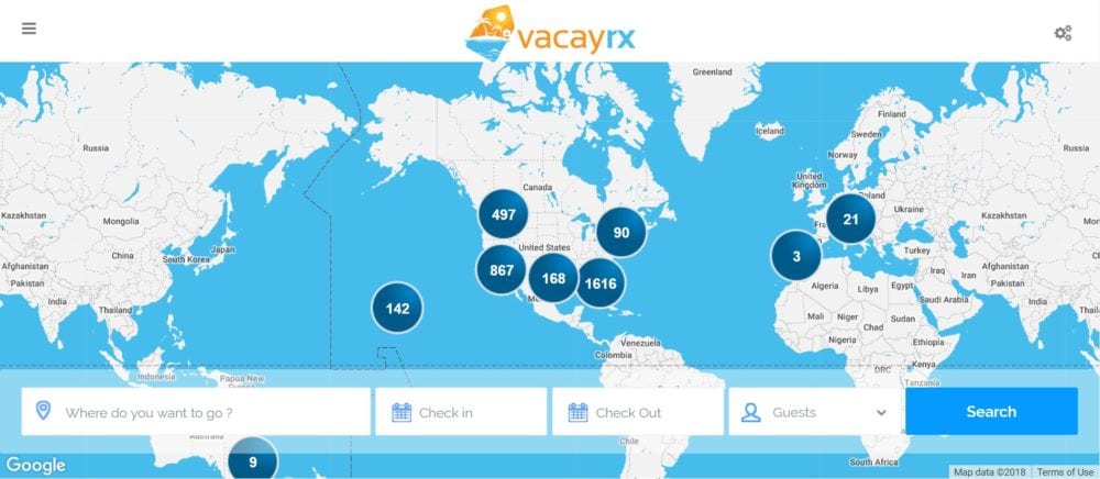 vacayrx website OTA vacation rental short term rental booking platform